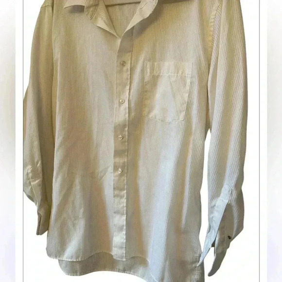 CHRISTIAN DIOR Longsleeve Button Down White Verticle Striped Shirt * VINTAGE - Picture 5 of 14